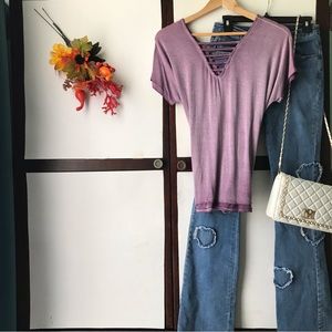 Purple Top by Pink Rise, size: L
